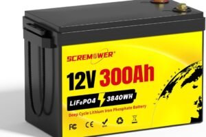 12V 300Ah Compact Lifepo4 Battery with Low-temp Protection BMS, 3840Wh Energy Deep Cycle Lithium Battery for RV, Solar System, Off-Grid, Winter Power Shortage, Marine