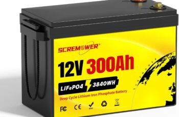 12V 300Ah Compact Lifepo4 Battery with Low-temp Protection BMS, 3840Wh Energy Deep Cycle Lithium Battery for RV, Solar System, Off-Grid, Winter Power Shortage, Marine