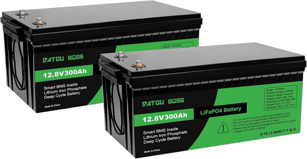 DATOUBOSS 12V 100Ah LiFePO4 Battery, 12V Lithium Battery with 100A BMS, Up to 15000+ Cycles, 1280Wh Rechargeable Battery for Motorhomes, Boats, Camping, Solar Home Systems,4PCS