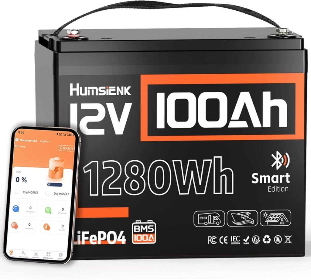 HumsiENK 12V 300Ah LiFePO4 Battery, 3840Wh Lithium Leisure Battery with Bluetooth, Built in 100A BMS Low-Temp Protection, for Solar,Fish Finder,Lighting,Home Backup HumsiENK 12V 300Ah LiFePO4 Battery, 3840Wh Lithium Leisure Battery with Bluetooth, Built in 100A BMS Low-Temp Protection, for Solar,Fish Finder,Lighting,Home Backup