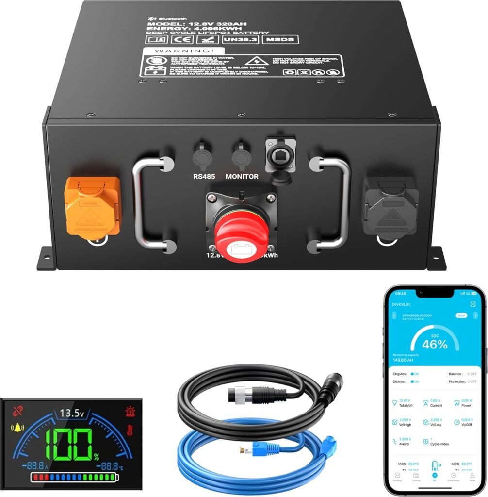 Mjbsan 12V 320Ah Underseat Self Heating LiFePO4 Battery,4096Wh Power with Built-in 250A BMS,Low Temperature Protection,12000 Cycles and 10-Year Life,For Motorhome,Solar,Power Storage Mjbsan 12V 320Ah Underseat Self Heating LiFePO4 Battery,4096Wh Power with Built-in 250A BMS,Low Temperature Protection,12000 Cycles and 10-Year Life,For Motorhome,Solar,Power Storage