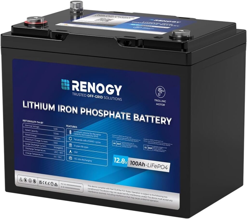 Renogy 300Ah 12V LiFePO4 Battery, Lithium Leisure Battery with Self-heating Function, 5000+ Deep Cycles, IP and BMS Protection, Support 4S4P Connection for Caravan and Off Grid System