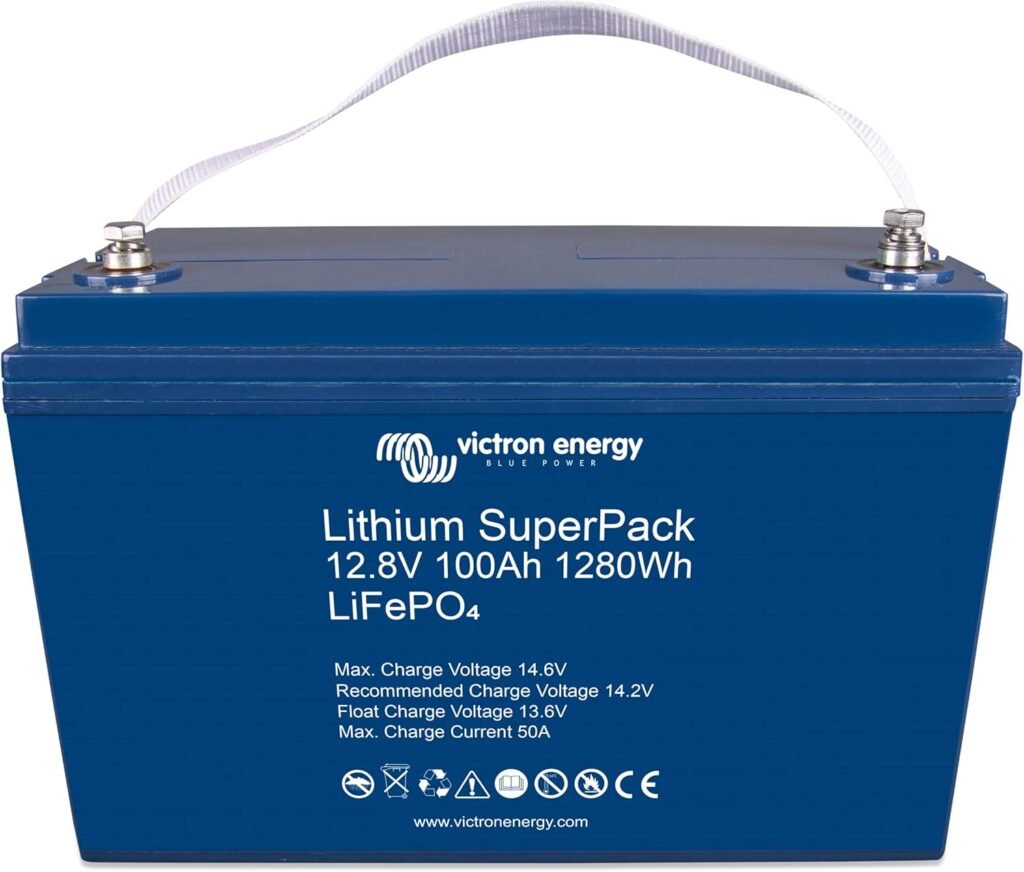 Victron Energy Lithium SuperPack 12.8-Volt 100Ah LiFePO4 Deep Cycle Battery with Built-in BMS and Safety Switch Victron Energy Lithium SuperPack 12.8-Volt 100Ah LiFePO4 Deep Cycle Battery with Built-in BMS and Safety Switch