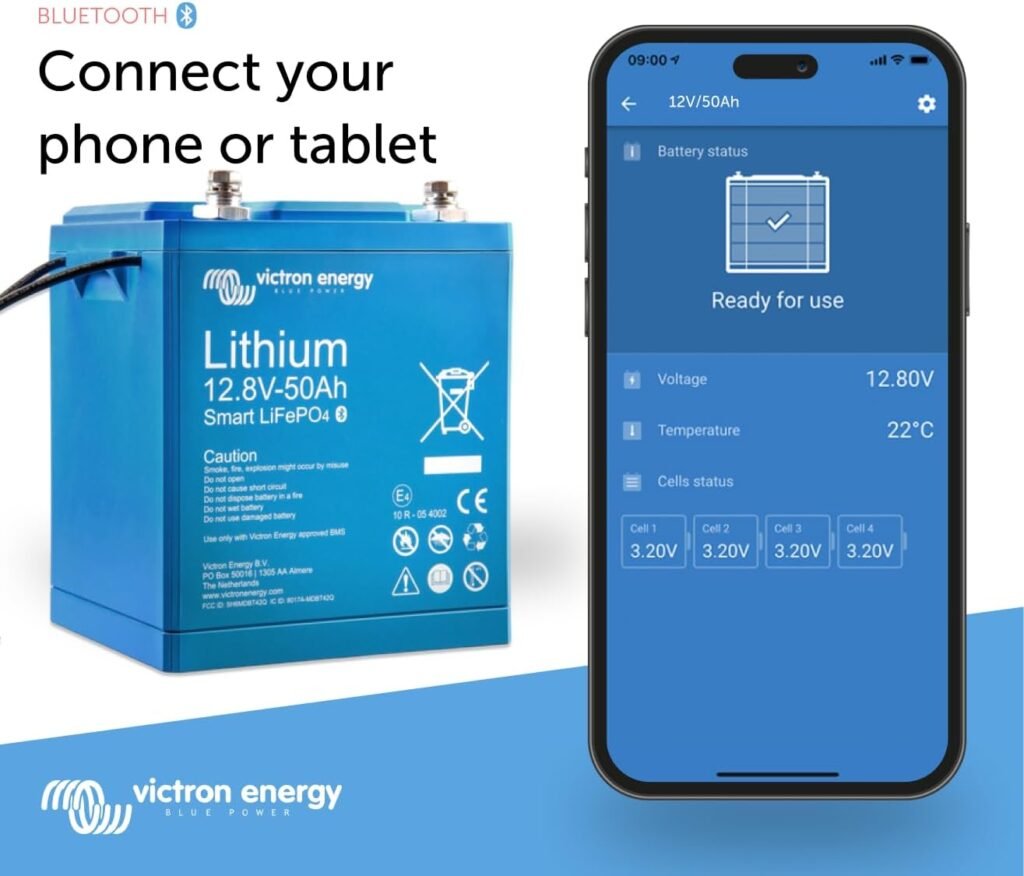 Victron Energy Smart 12.8-Volt 50Ah LiFePO4 Lithium Battery Victron Energy Smart 12.8-Volt 50Ah LiFePO4 Lithium Battery