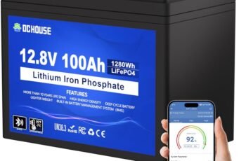 DCHOUSE 12V 100Ah Group 31 Bluetooth LiFePO4 Battery,Low-Temp Protection