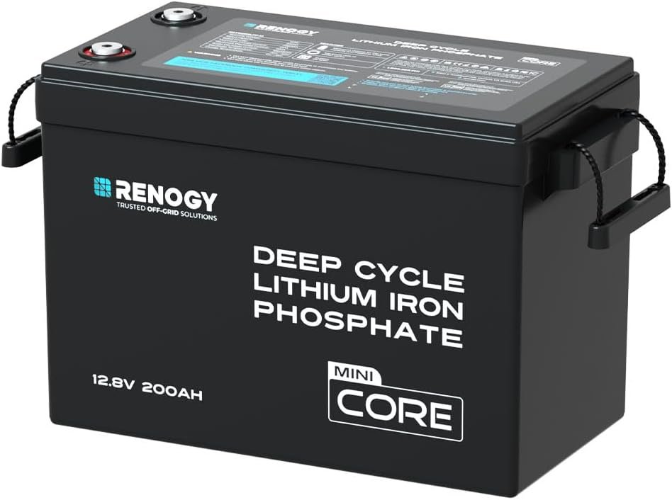 Renogy 200Ah 12V LiFePO4 Battery, Mini Size Lithium Iron Phosphate Leisure Battery with 5000+ Deep Cycles, IP and BMS Protection, Support 4S4P Connection for Caravan, Boat, and Off Grid System Renogy 200Ah 12V LiFePO4 Battery, Mini Size Lithium Iron Phosphate Leisure Battery with 5000+ Deep Cycles, IP and BMS Protection, Support 4S4P Connection for Caravan, Boat, and Off Grid System