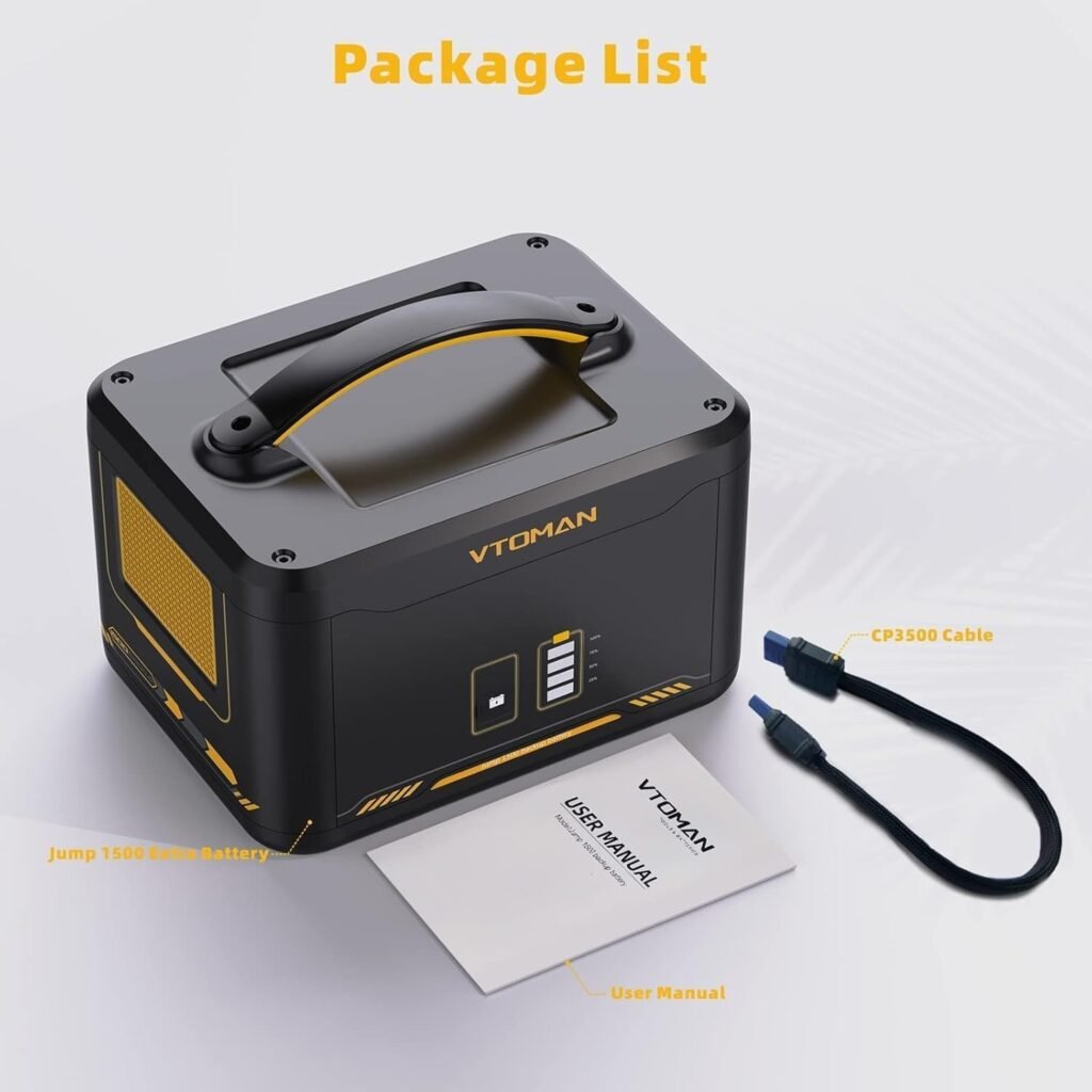 VTOMAN Jump Extra Battery - 1548Wh Large Capacity LiFePO4 Battery with BMS Protection for Travel,Camping, Suitable for VTOMAN Jump 1500X /Jump Portable Power Station Expand Capacity VTOMAN Jump Extra Battery - 1548Wh Large Capacity LiFePO4 Battery with BMS Protection for Travel,Camping, Suitable for VTOMAN Jump 1500X /Jump Portable Power Station Expand Capacity